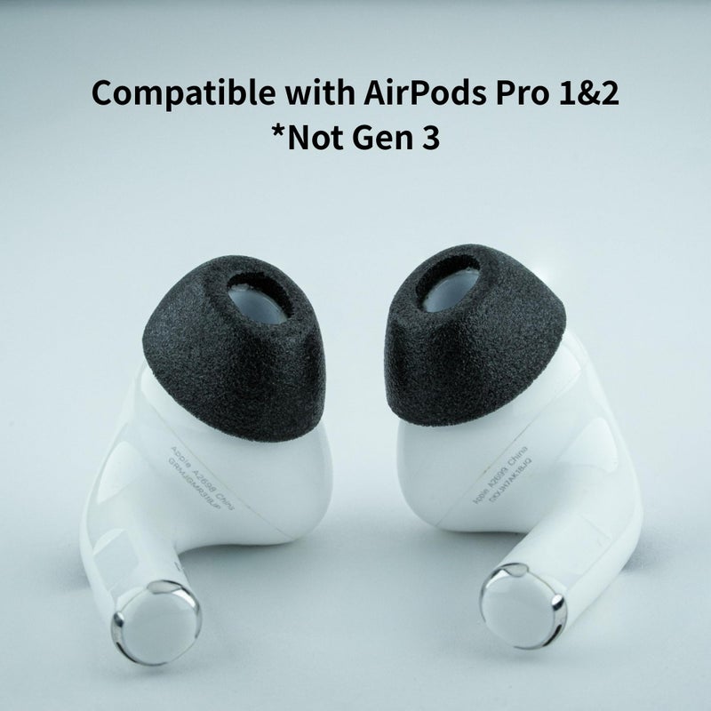Comply Memory Foam Replacement Earbud Tips for Apple AirPods Pro 1 & 2 | Ultimate Comfort, Secure Fit, Superior Noise Isolation | Anti Slip, Prevent From Falling Out | Black, Small (3 Pairs) - Image 2